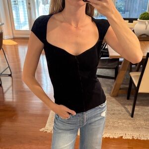 Sweetheart Superdown Elegant Black Women's Top